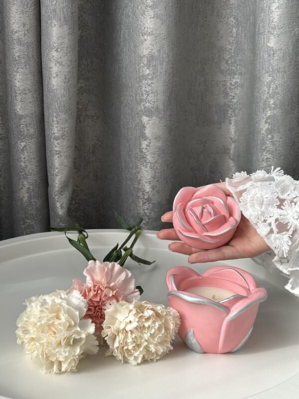 Rose Shape Candle Jar (Quantity: 1)